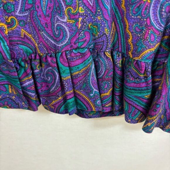 Ladies Vintage Jeffery & Dara by Linda Hutley Purple and Green Blouse Size 5/6 - Picture 13 of 14